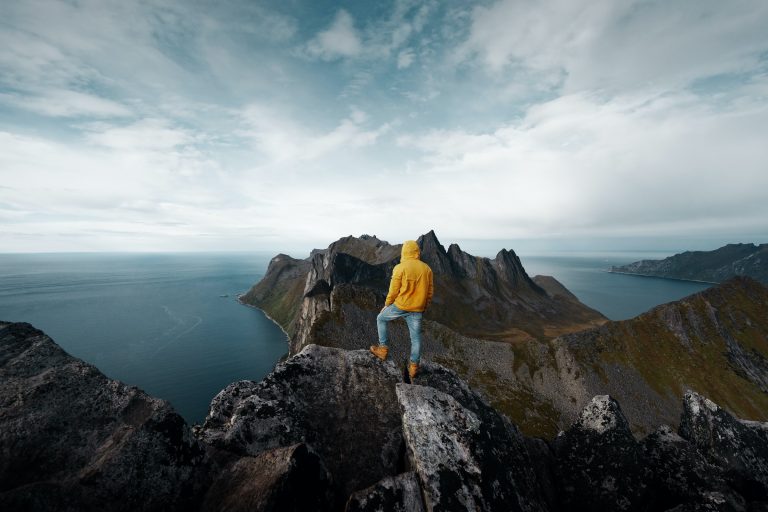 La vista dalla parete di Segla, Norvegia